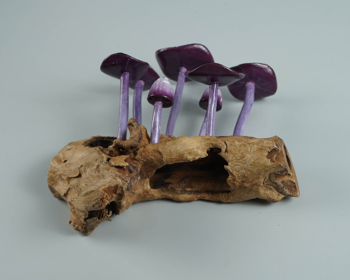Purple Hanging Mushroom Art, Wall Statue, Fairy Mushroom, Miniature, Handmade, Forest, Aesthetic Room Decor, Personalized, Teacher Gift