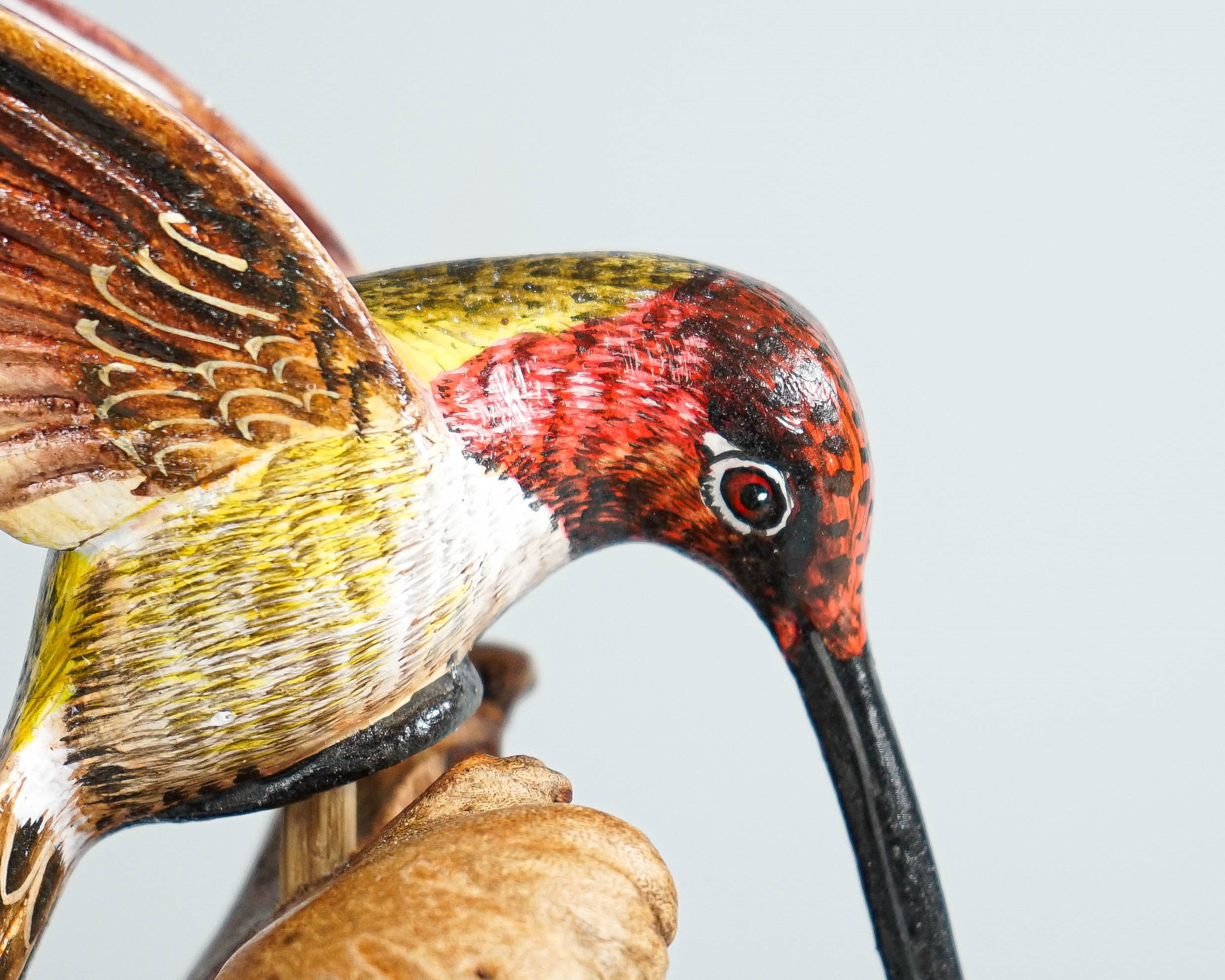 Colorful Hummingbird Statue, Painted Sculpture, Wood Carving Figure, Handcrafted, Bird Statue, Colibri, Decor, Memorial Gift, Birthday Gift
