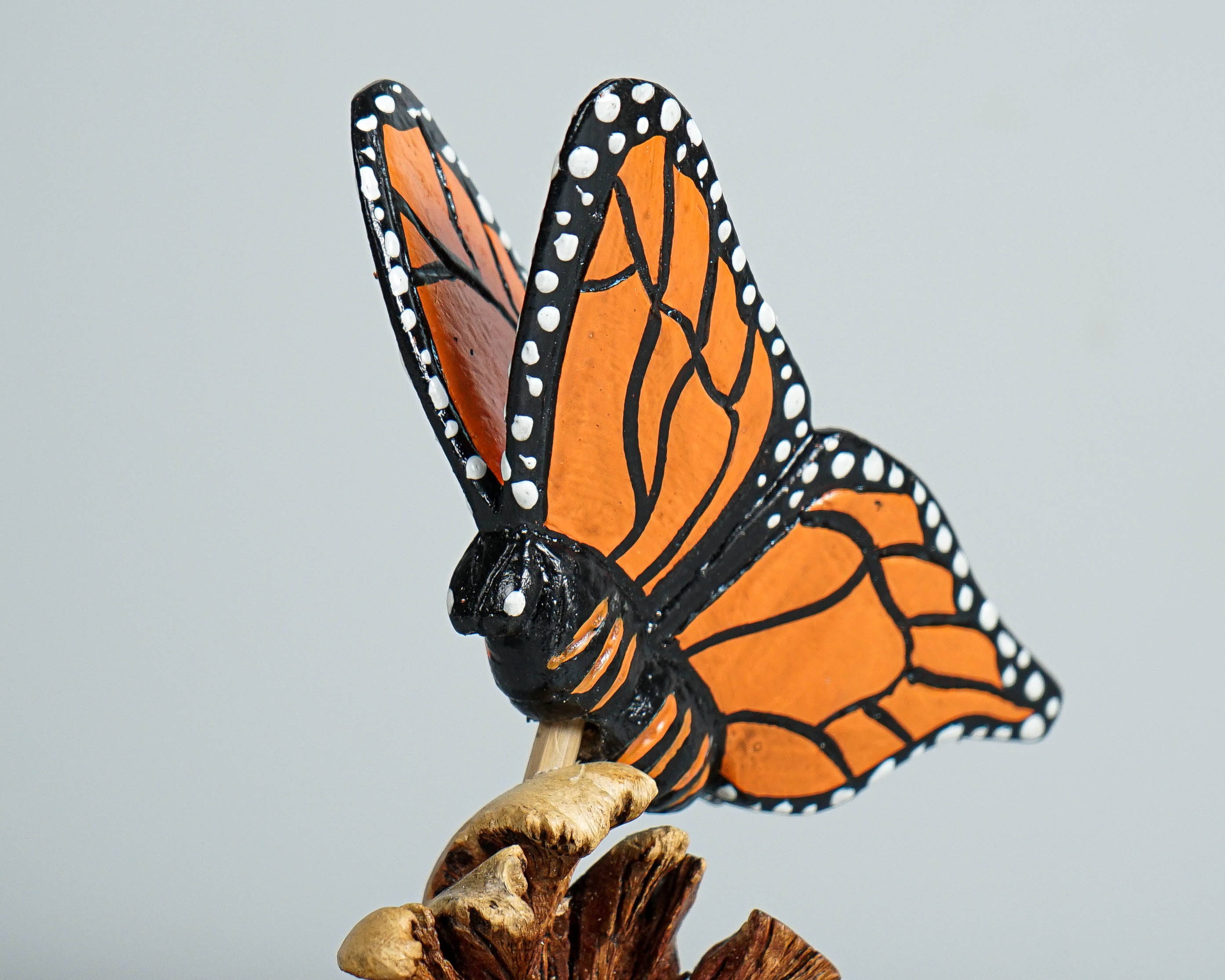 Real looking Butterfly Figurine, Wood Carving, Painted Statue, Butterfly Ornaments, Insect, Shelf Decor, Gift for Her, Best Friend Gift