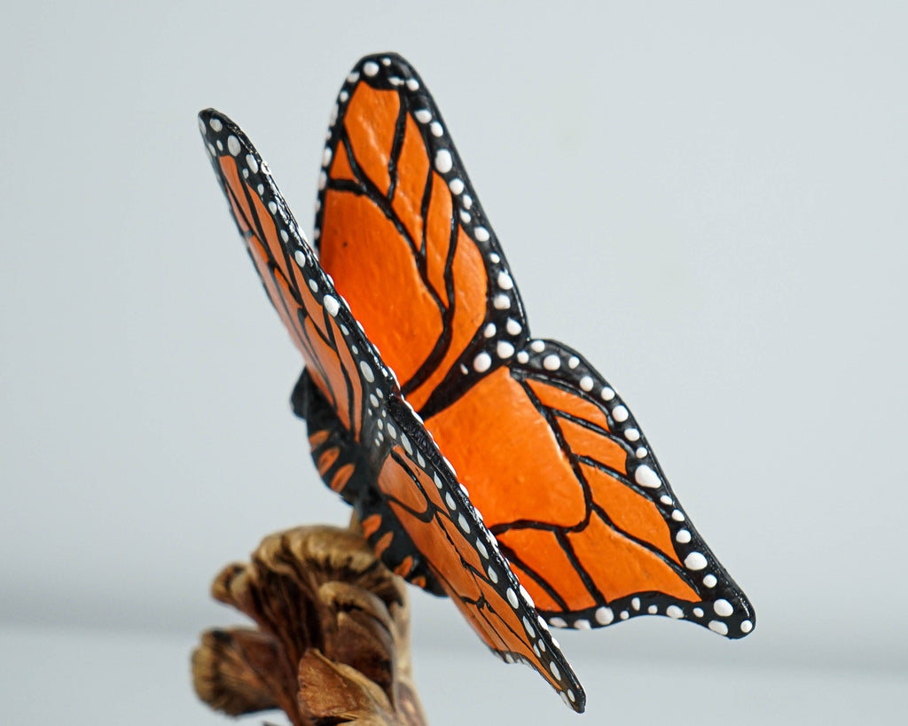 Real looking Butterfly Figurine, Wood Carving, Painted Statue, Butterfly Ornaments, Insect, Shelf Decor, Gift for Her, Best Friend Gift