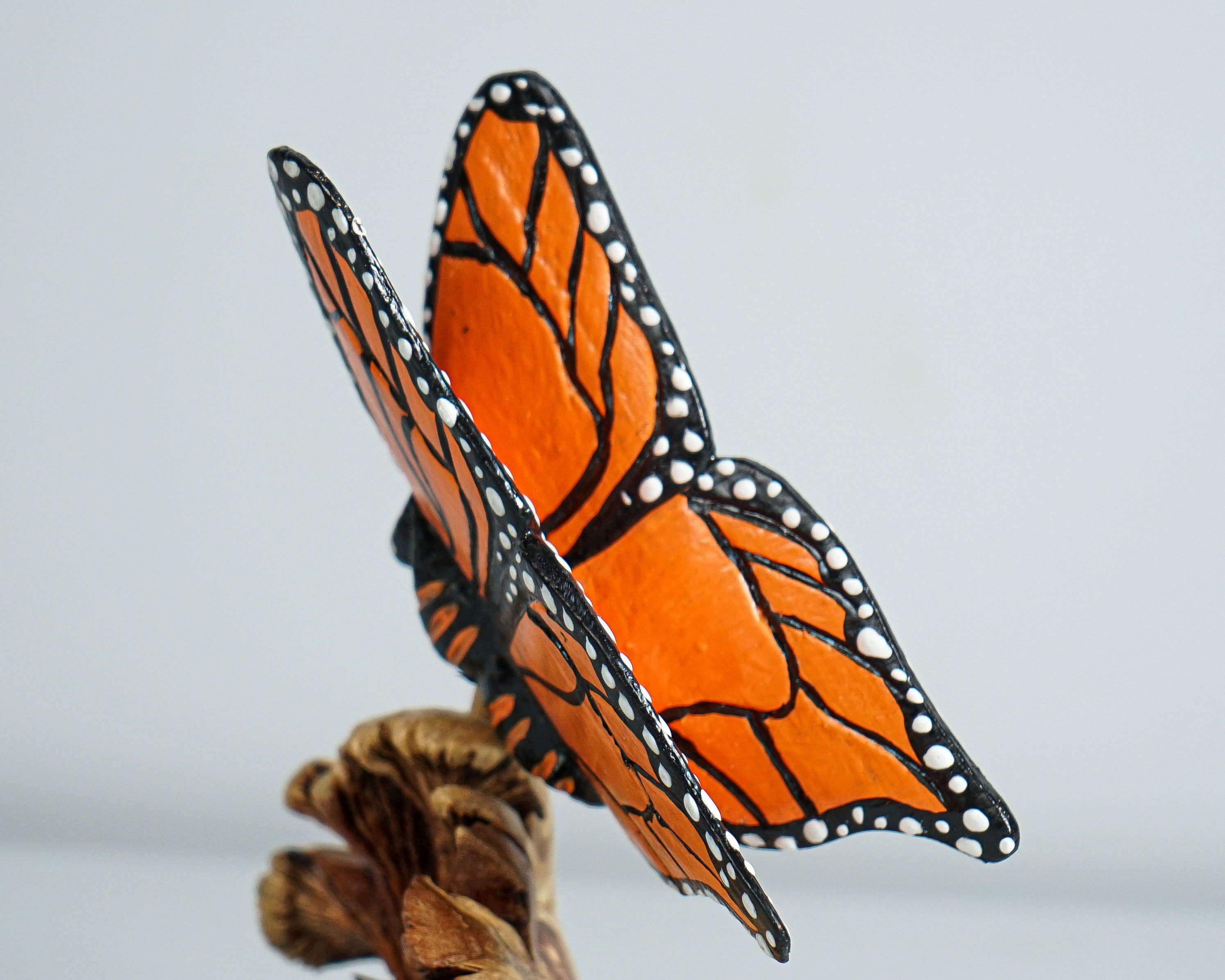 Real looking Butterfly Figurine, Wood Carving, Painted Statue, Butterfly Ornaments, Insect, Shelf Decor, Gift for Her, Best Friend Gift