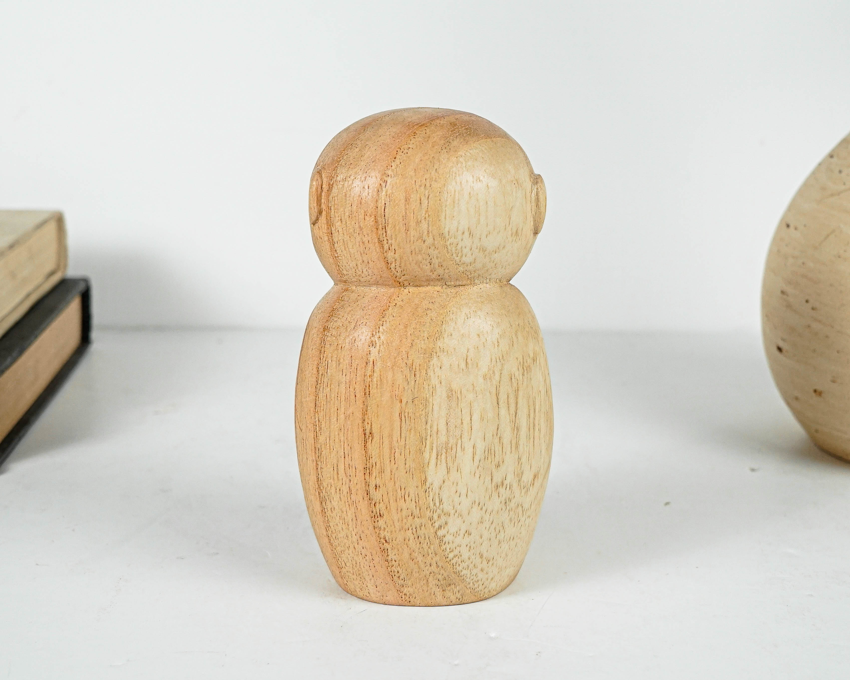 Jizo Holding prayer beads Statue, Praying, Buddha Sculpture, Handmade, Wood Figurine, Wooden Jizo, Room Decoration, Gift for Mother