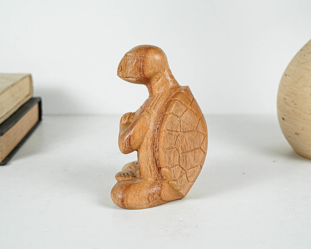 Meditating Turtle Sculpture, Animal, Yoga, Wood Carving, Nature, Handmade Turtle, Meditation Statue, Figurine, Birthday Gift, Gift for Her