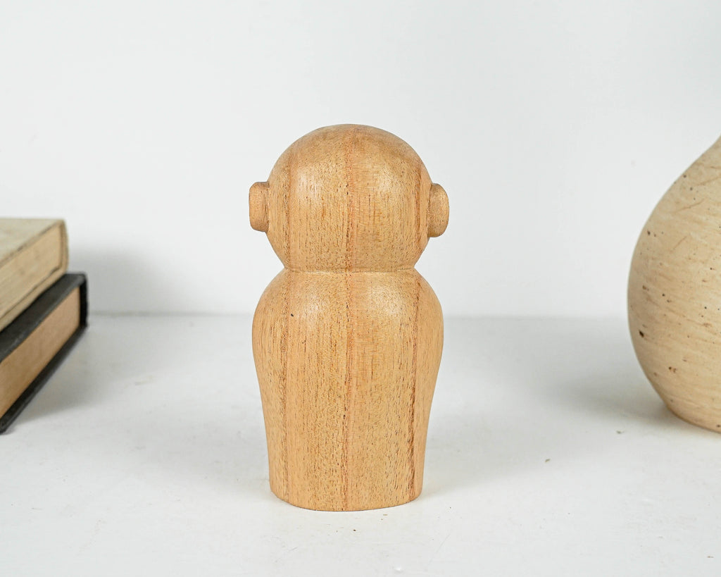 Wooden Jizo Statue, Buddha Sculpture, Antique, Wood Figurine, Meditation, Handcrafted, Unique Ornament, Living Room Décor, Gift for Dad