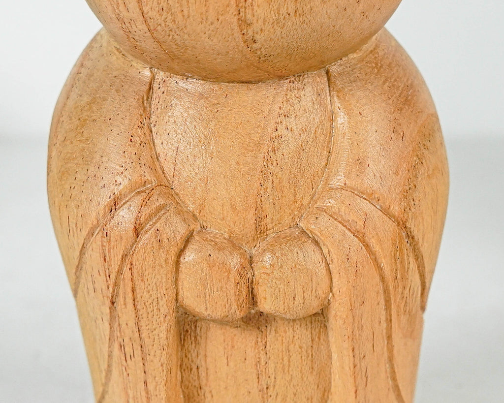 Wooden Jizo Statue, Buddha Sculpture, Antique, Wood Figurine, Meditation, Handcrafted, Unique Ornament, Living Room Décor, Gift for Dad