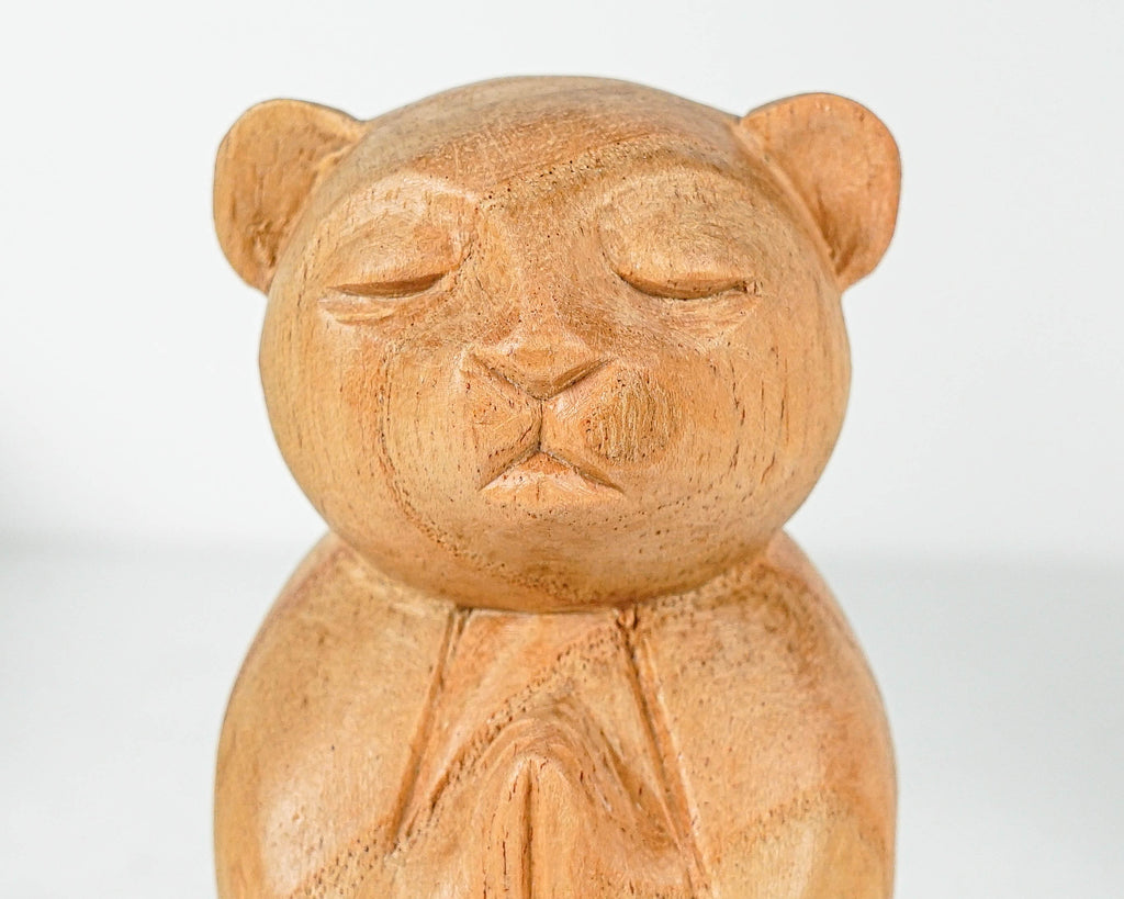 Mouse Jizo Statue, Buddha Sculpture, Wood Figurine, Unique, Wooden Jizo, Animal, Fortune, Gift for Mother, Office Décor, Gift for Her