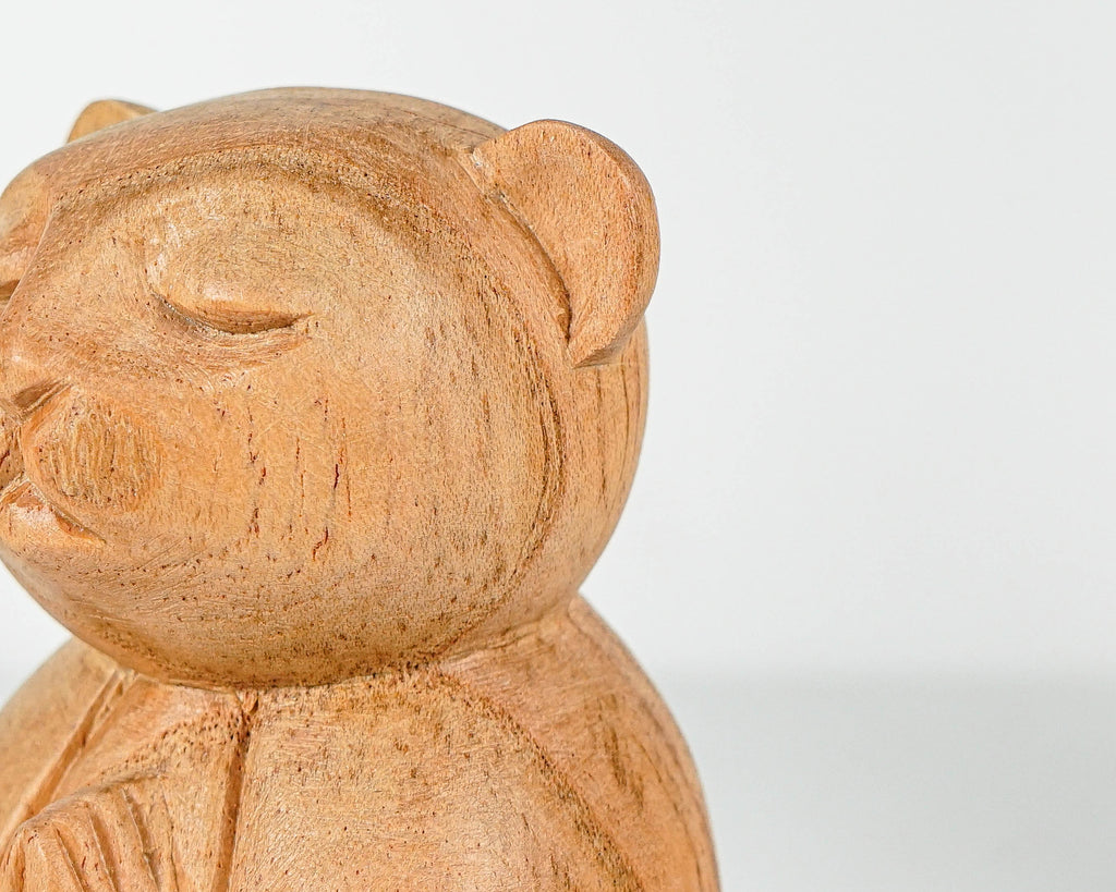 Mouse Jizo Statue, Buddha Sculpture, Wood Figurine, Unique, Wooden Jizo, Animal, Fortune, Gift for Mother, Office Décor, Gift for Her