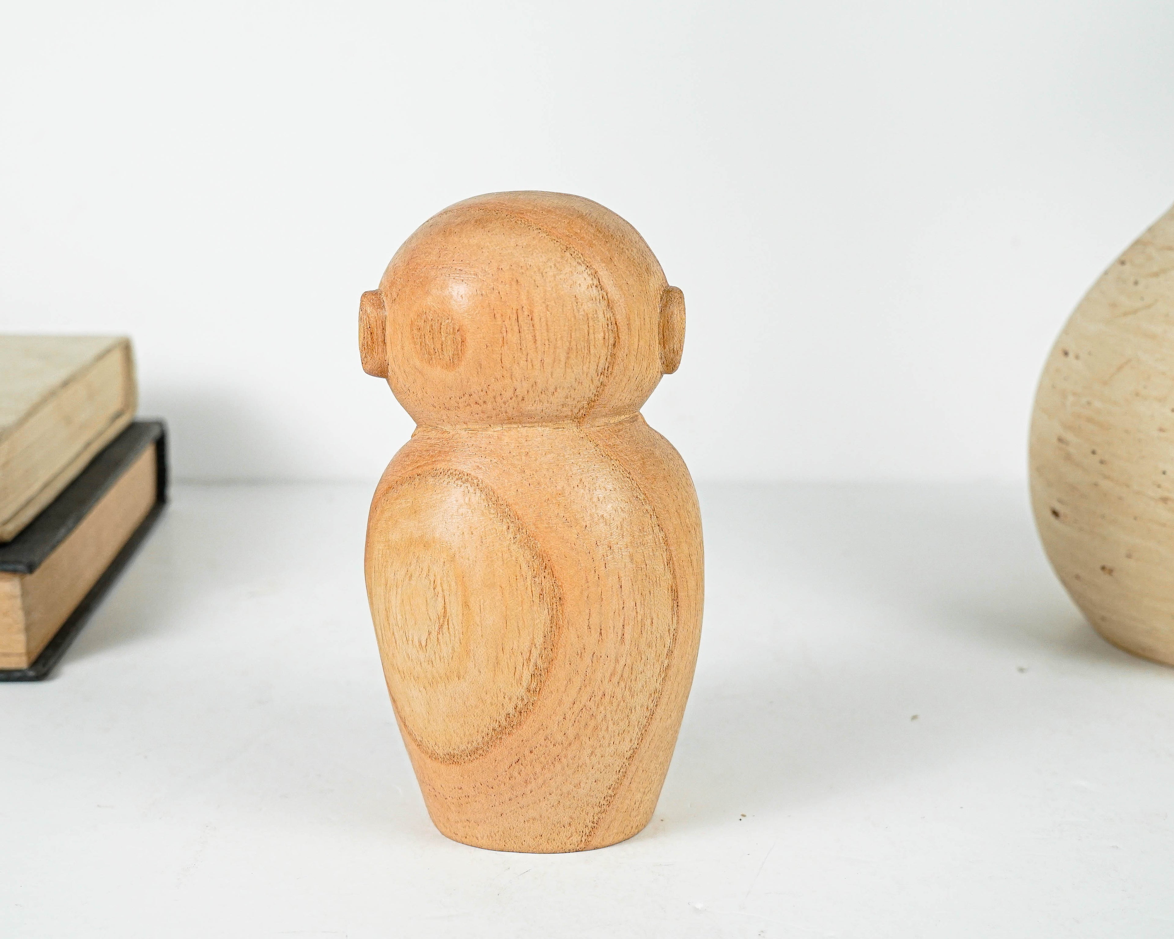 Jizo Holding Cup Statue, Buddha Sculpture, Meditation Statue, Wood Figurine, Wooden Jizo, Handmade Decor, Gift for Her, Special Gift