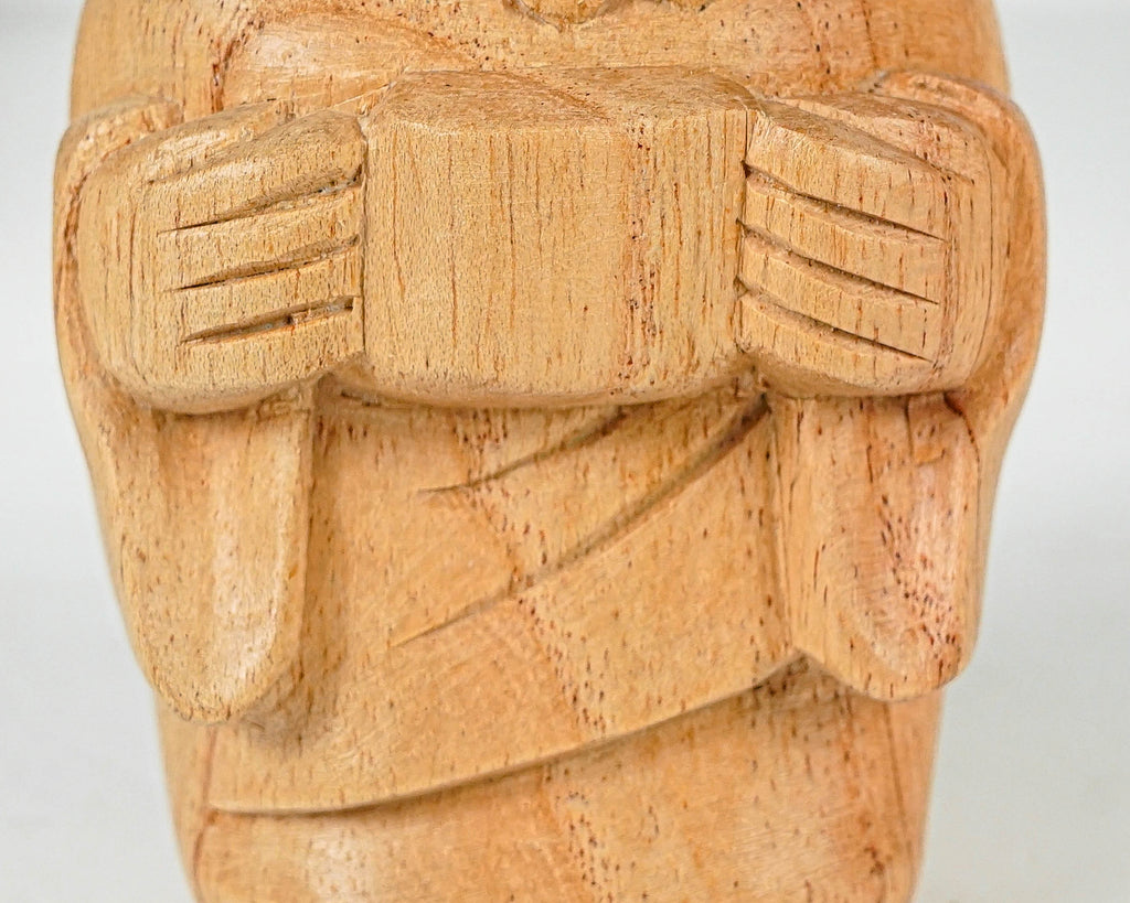 Jizo Holding Cup Statue, Buddha Sculpture, Meditation Statue, Wood Figurine, Wooden Jizo, Handmade Decor, Gift for Her, Special Gift