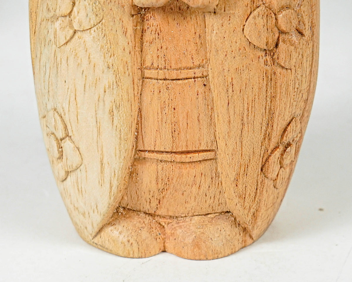 Woman Jizo Statue, Buddha Sculpture, Wood Figurine, Greeting, Wooden Jizo, Namasthe, Indoor Décoration, Special Gift, Grandma Gift