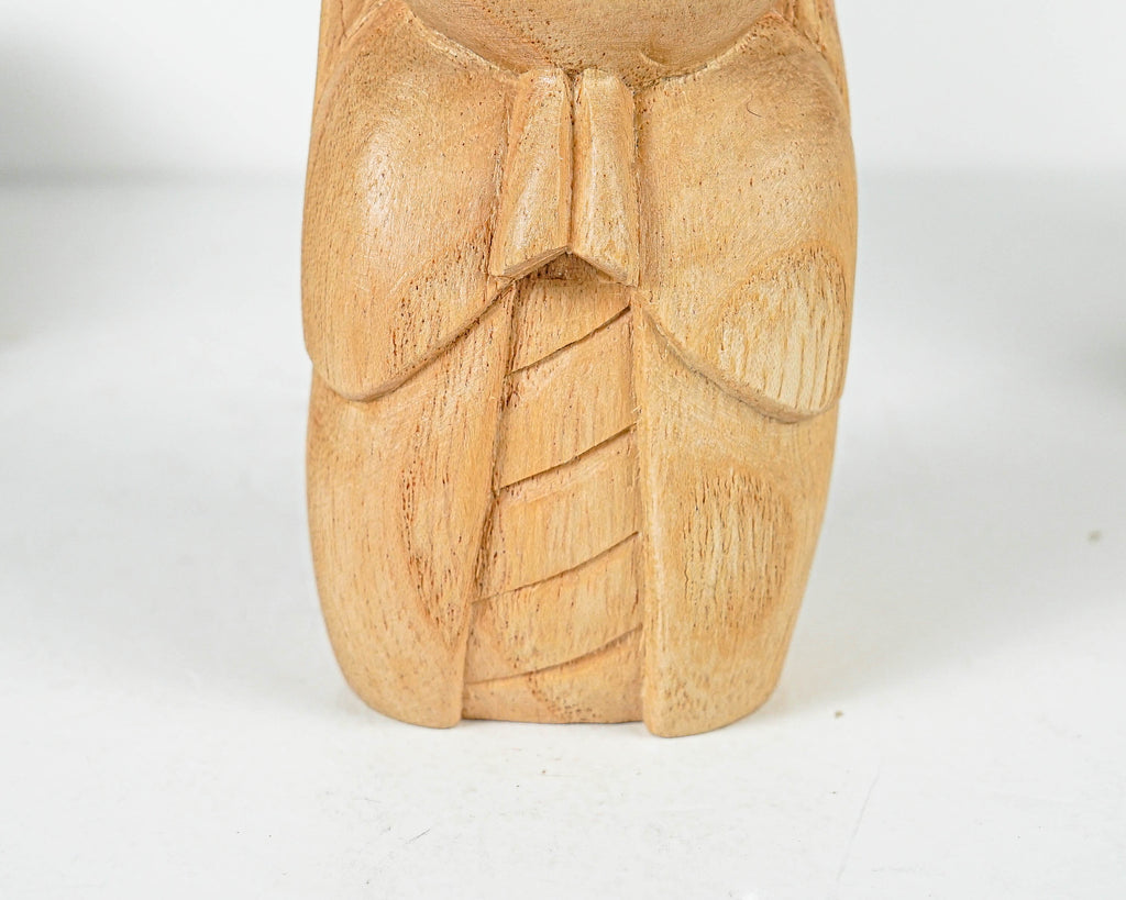 Woman Jizo Statue, Buddha Sculpture, Wood Figurine, Unique, Greeting, Wooden Jizo, Housewarming, Namasthe, Table Decor, Mother Loss Gift