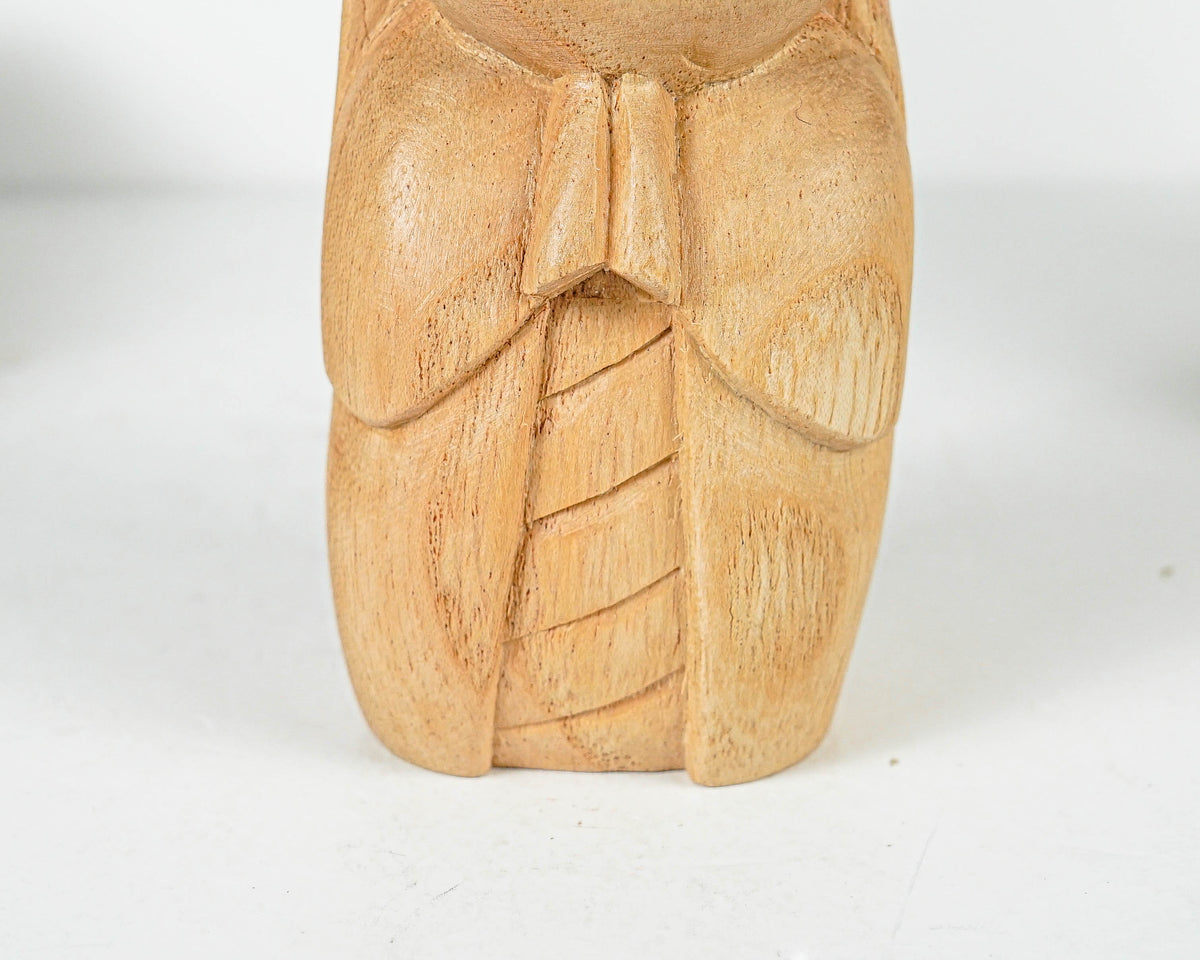 Woman Jizo Statue, Buddha Sculpture, Wood Figurine, Unique, Greeting, Wooden Jizo, Housewarming, Namasthe, Table Decor, Mother Loss Gift