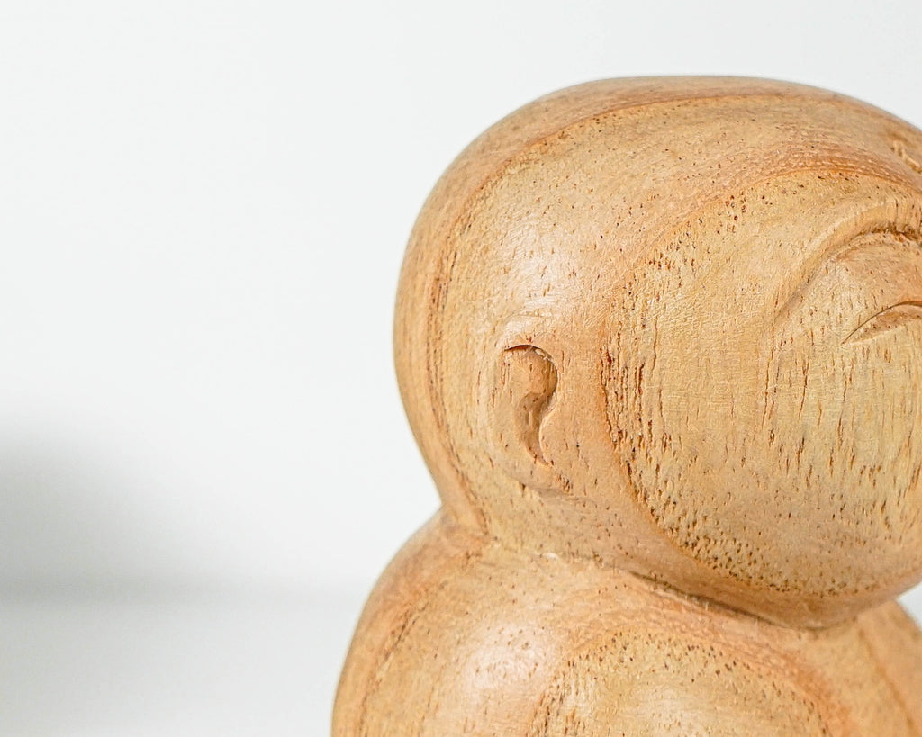 Wooden Jizo Statue, Buddha Sculpture, Wood Figurine, Meditation, Unique Ornament, Housewarming, Spiritual, Gift for Home, Memorial Gift