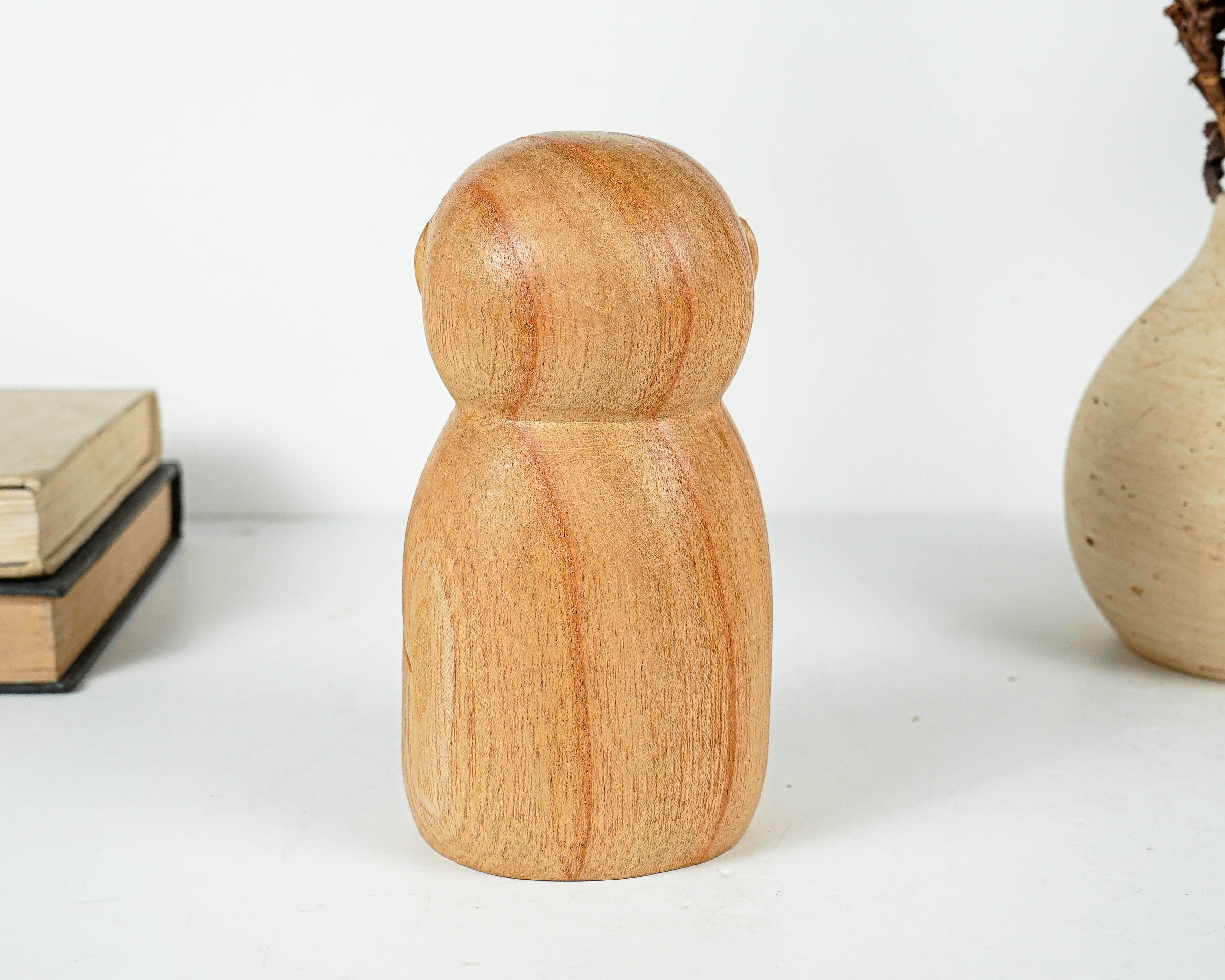 Holding Flower Jizo Statue, Buddha Sculpture, Wood Figurine, Meditation, Wooden Jizo, Antique, Home Decor, Spiritual Decor, Anniversary Gift