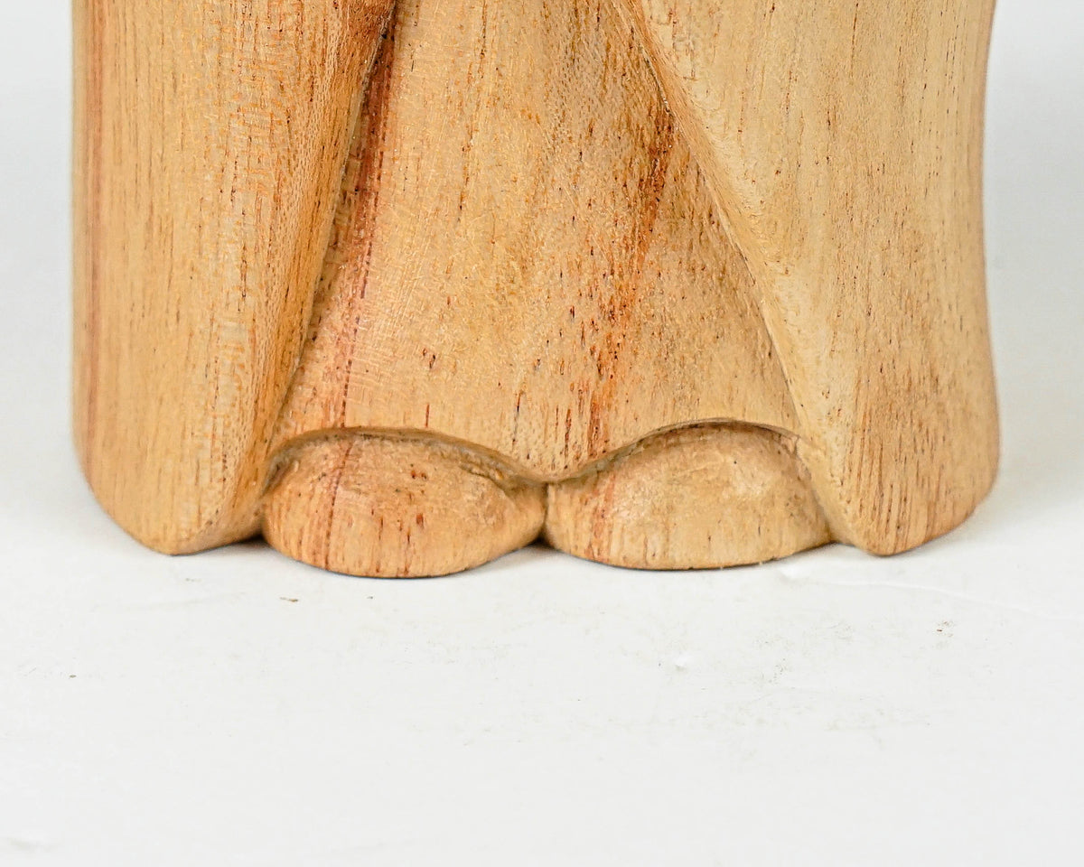Mother and Son Jizo Statue, Buddha Sculpture, Wood Figurine, Wooden Jizo, Office Decor, Handcrafted Gift, Table Decoration, New Mom Gift