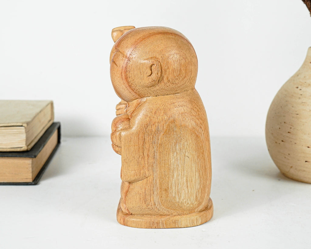 Bhikshu Jizo Statue, Buddha Sculpture, Wood Figurine, Meditation, Wooden Jizo, Gift for Friend, Interior Decoration, Grandfather Gift