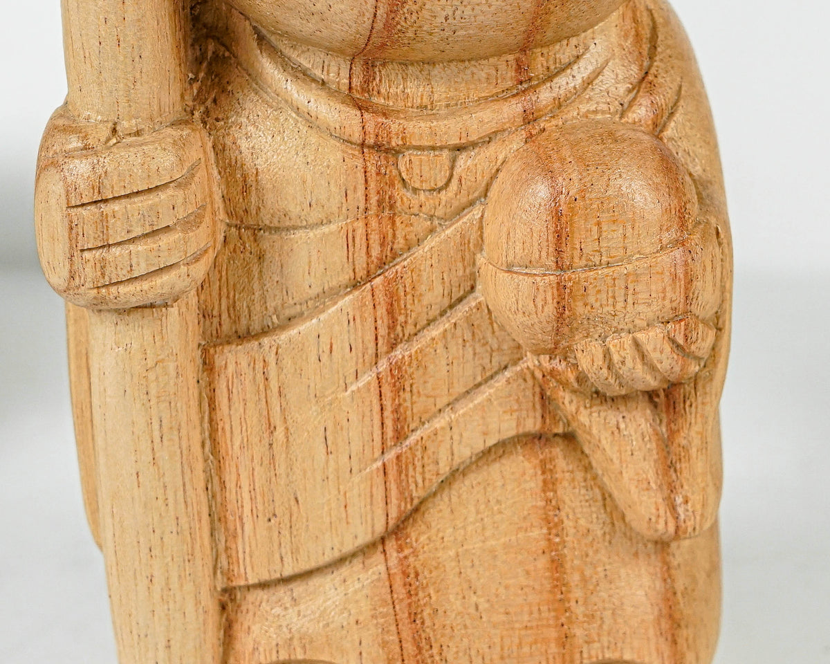 Bhikshu Jizo Statue, Buddha Sculpture, Wood Figurine, Meditation, Wooden Jizo, Gift for Friend, Interior Decoration, Grandfather Gift