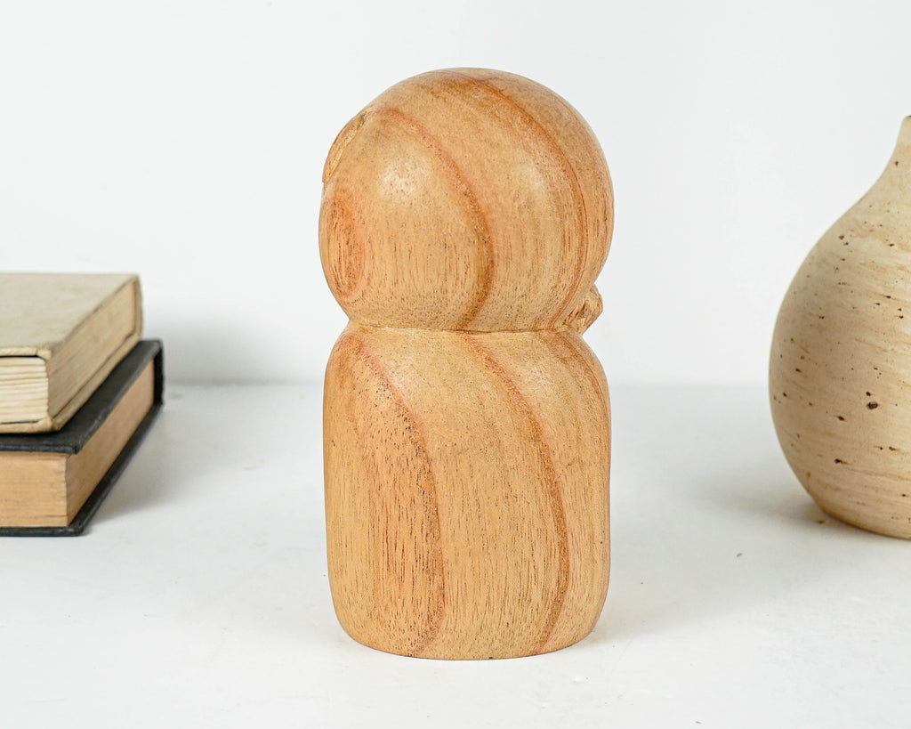 Sleeping Jizo Statue, Buddha Sculpture, Wood Figurine, Unique, Wooden Jizo, Praying, Meditation Decoration, Handcrafted, Grandfather Gift