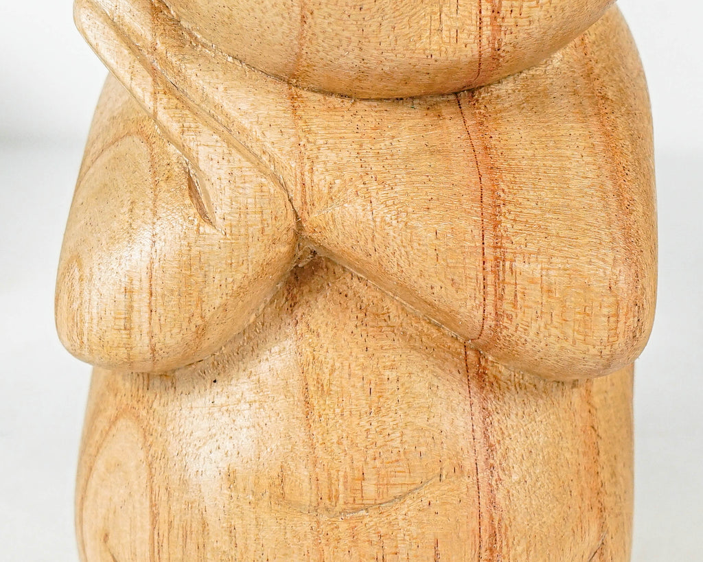 Sleeping Jizo Statue, Buddha Sculpture, Wood Figurine, Unique, Wooden Jizo, Praying, Meditation Decoration, Handcrafted, Grandfather Gift