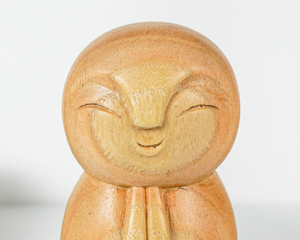 Wooden Jizo Statue, Buddha Sculpture, Wood Figurine, Meditation, Unique Ornament, Handmade, Wood Carving, Gift for Her, Housewarming Gift