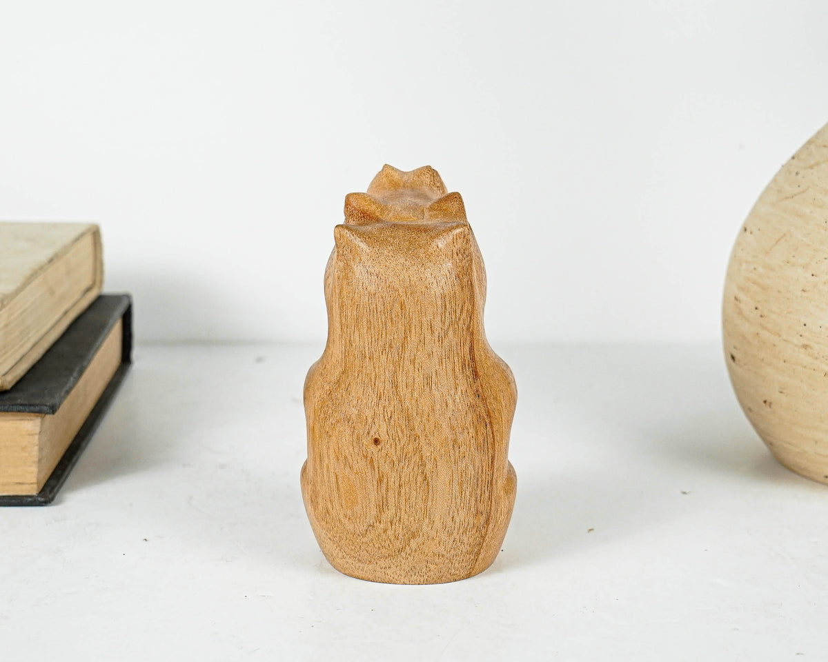 Wooden Sitting Hippo Statue, Animal Figurine, Hippopotamus, Wood Carving, Figurine, Antique, Natural Piece, Handmade Gift, Gift for friend