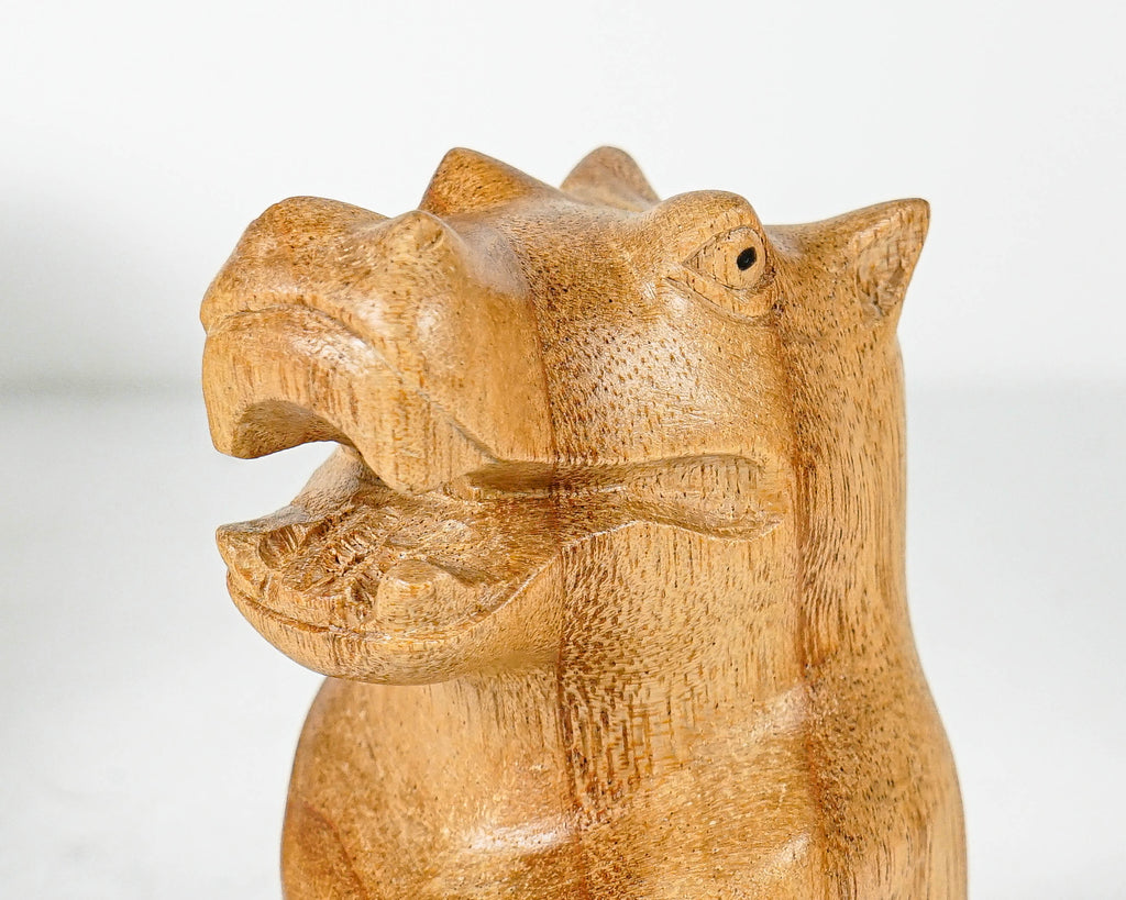 Wooden Sitting Hippo Statue, Animal Figurine, Hippopotamus, Wood Carving, Figurine, Antique, Natural Piece, Handmade Gift, Gift for friend