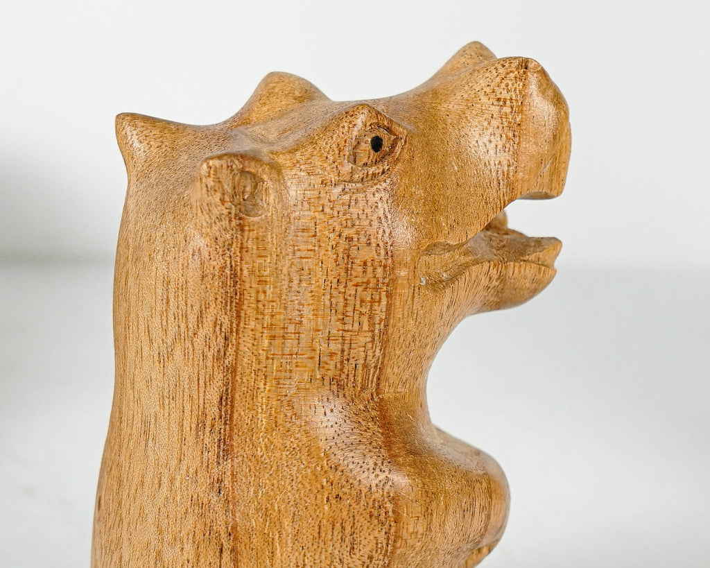 Wooden Sitting Hippo Statue, Animal Figurine, Hippopotamus, Wood Carving, Figurine, Antique, Natural Piece, Handmade Gift, Gift for friend