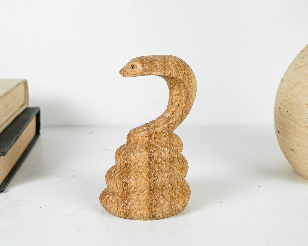 Wooden Cobra Sculpture, Snake, Reptile Ornament, Snake Collector, Handmade Decor, Tropical Decor, Housewarming, Mother Gift, Gift for friend