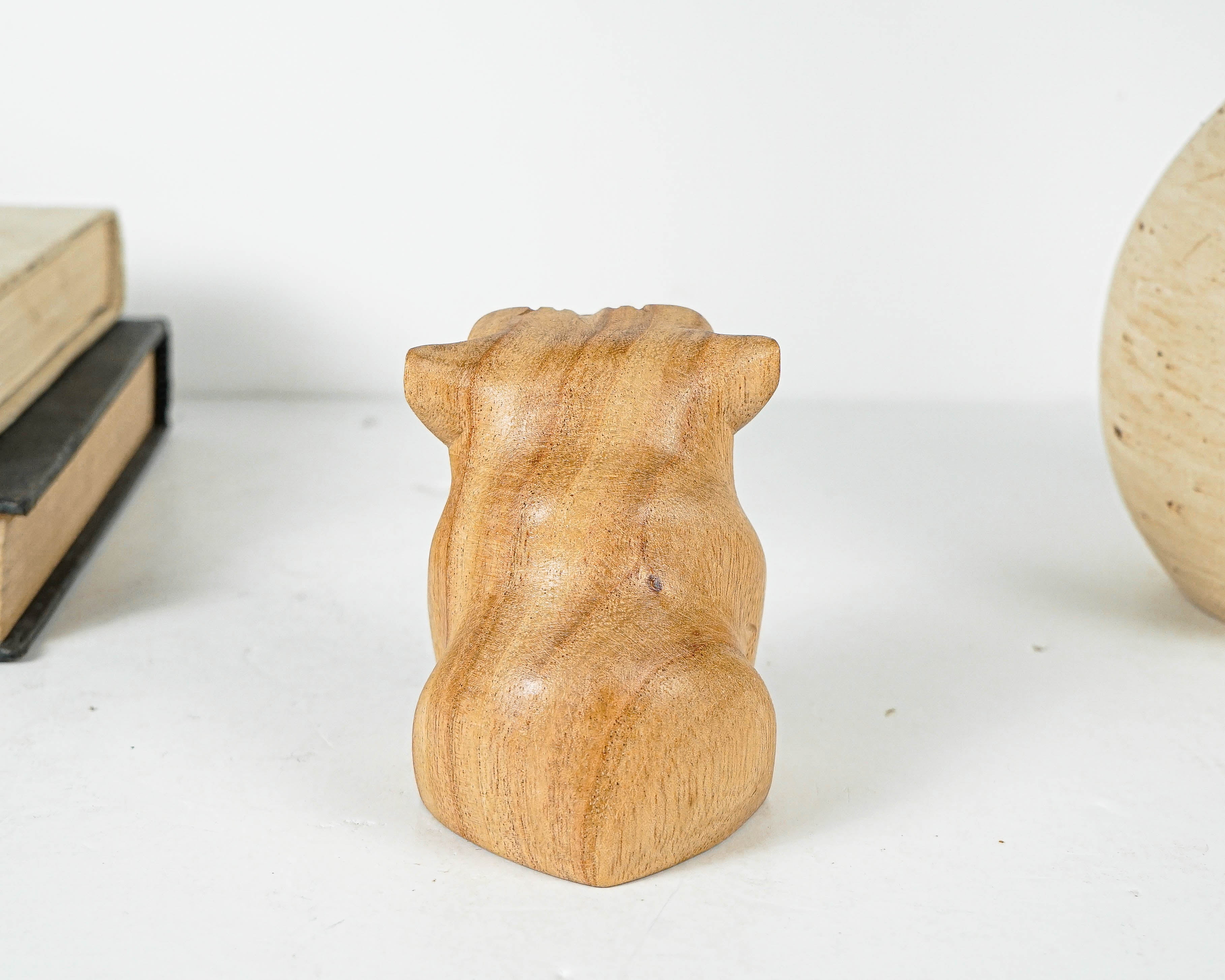 Sitting Bulldog Sculpture, Dog Statue, Animal, Natural Piece, Wooden Base, Unique Statue, Figurine, Room Decor, Nursery Decor, Gift for Son