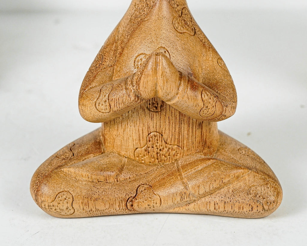 Meditating Giraffe Sculpture, Animal, Yoga, Wood Carving, Wooden Base, Meditation Statue, Figurine, Handmade, Office Decor, Appreciated Gift