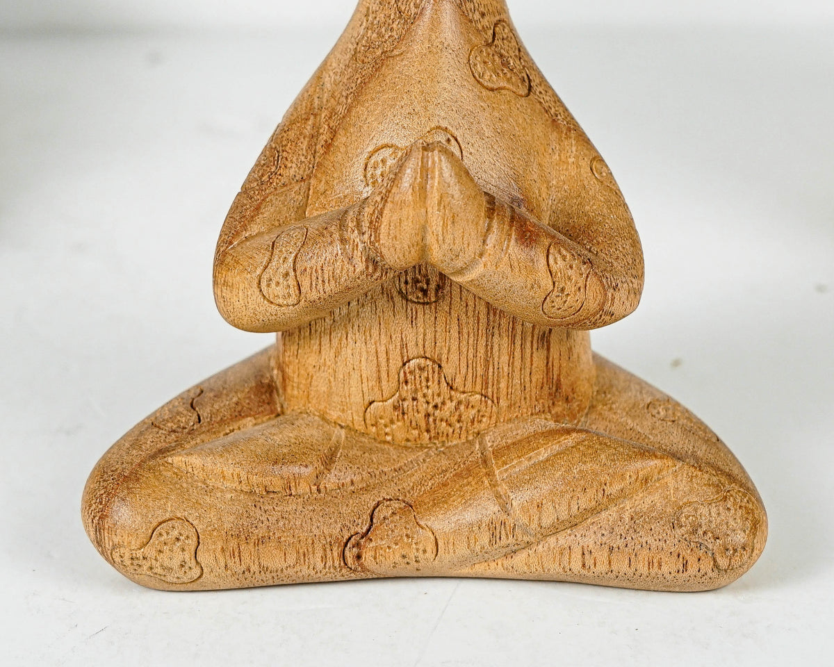 Meditating Giraffe Sculpture, Animal, Yoga, Wood Carving, Wooden Base, Meditation Statue, Figurine, Handmade, Office Decor, Appreciated Gift
