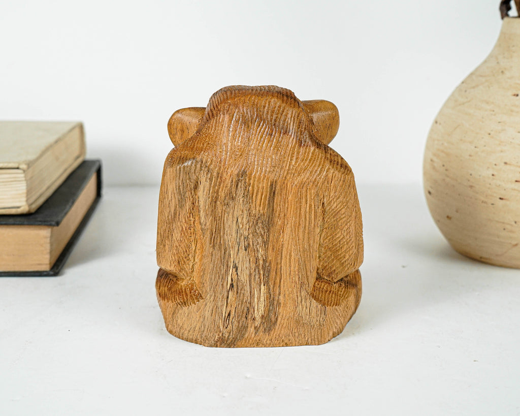 Meditating Monkey Sculpture, Animal, Yoga, Carving, Wooden Base, Housewarming, Meditation Statue, Figurine, Interior Decor, Gift for Her