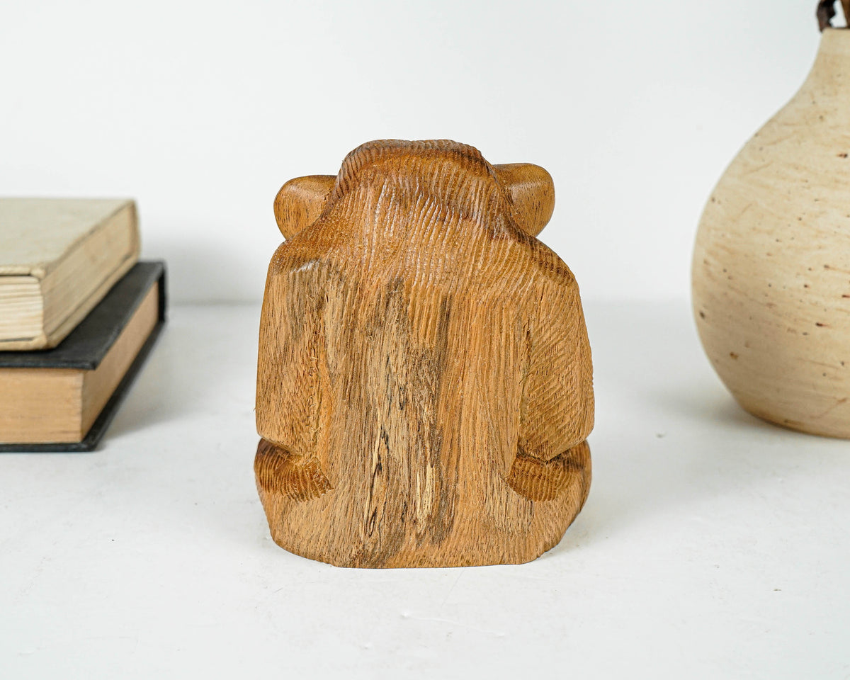 Meditating Monkey Sculpture, Animal, Yoga, Carving, Wooden Base, Housewarming, Meditation Statue, Figurine, Interior Decor, Gift for Her