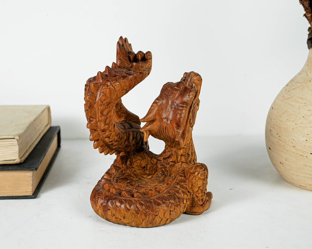 Wooden Dragon Statue, Unique Sculpture, Chinese Dragon, Mystical Animal, Handmade Decor, Art, Table Decor, Gift for Him, Gift for friend