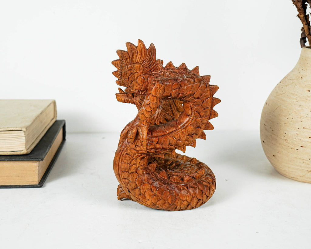 Wooden Dragon Statue, Unique Sculpture, Chinese Dragon, Mystical Animal, Handmade Decor, Art, Table Decor, Gift for Him, Gift for friend