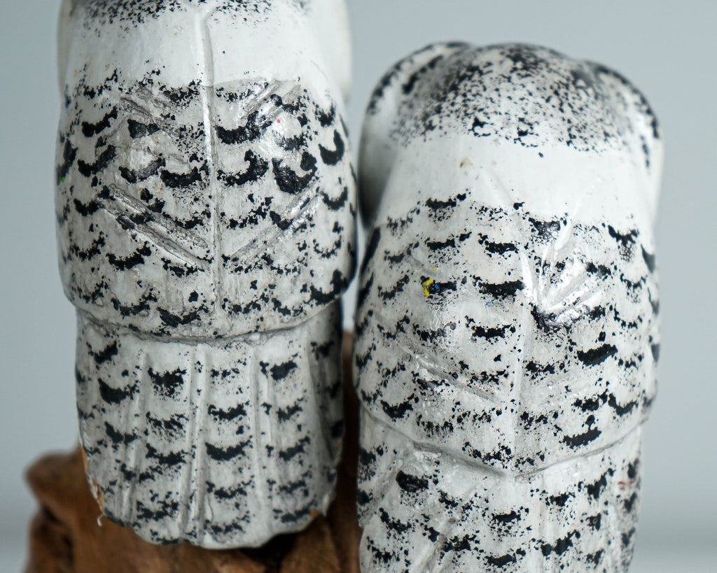 Little Couple White Owl Figurine, Colorful Owl, Painted Wooden Owl, Housewarming, Hand Carved , Handpainted, Home Decor, Couple Gift