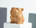 Sitting Bulldog Sculpture, Dog Statue, Animal, Natural Piece, Wooden Base, Unique Statue, Figurine, Room Decor, Nursery Decor, Gift for Son
