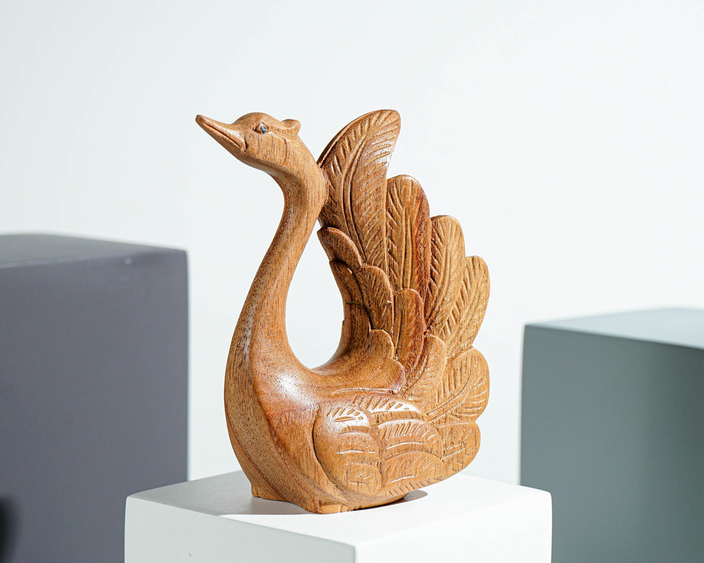 Beautiful Swan Art, Bird Statue, Unique Miniature, Handmade Decor, Animal Figurine, Kitchen Decor, Swan Sculpture, Grandfather Gift