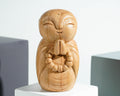 Jizo Holding prayer beads Statue, Praying, Buddha Sculpture, Handmade, Wood Figurine, Wooden Jizo, Room Decoration, Gift for Mother
