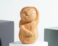 Dancing Jizo Statue, Buddha Sculpture, Wood Figurine, Unique, Greeting, Wooden Jizo, Handmade Decoration, Gift for Him, Teacher Gift