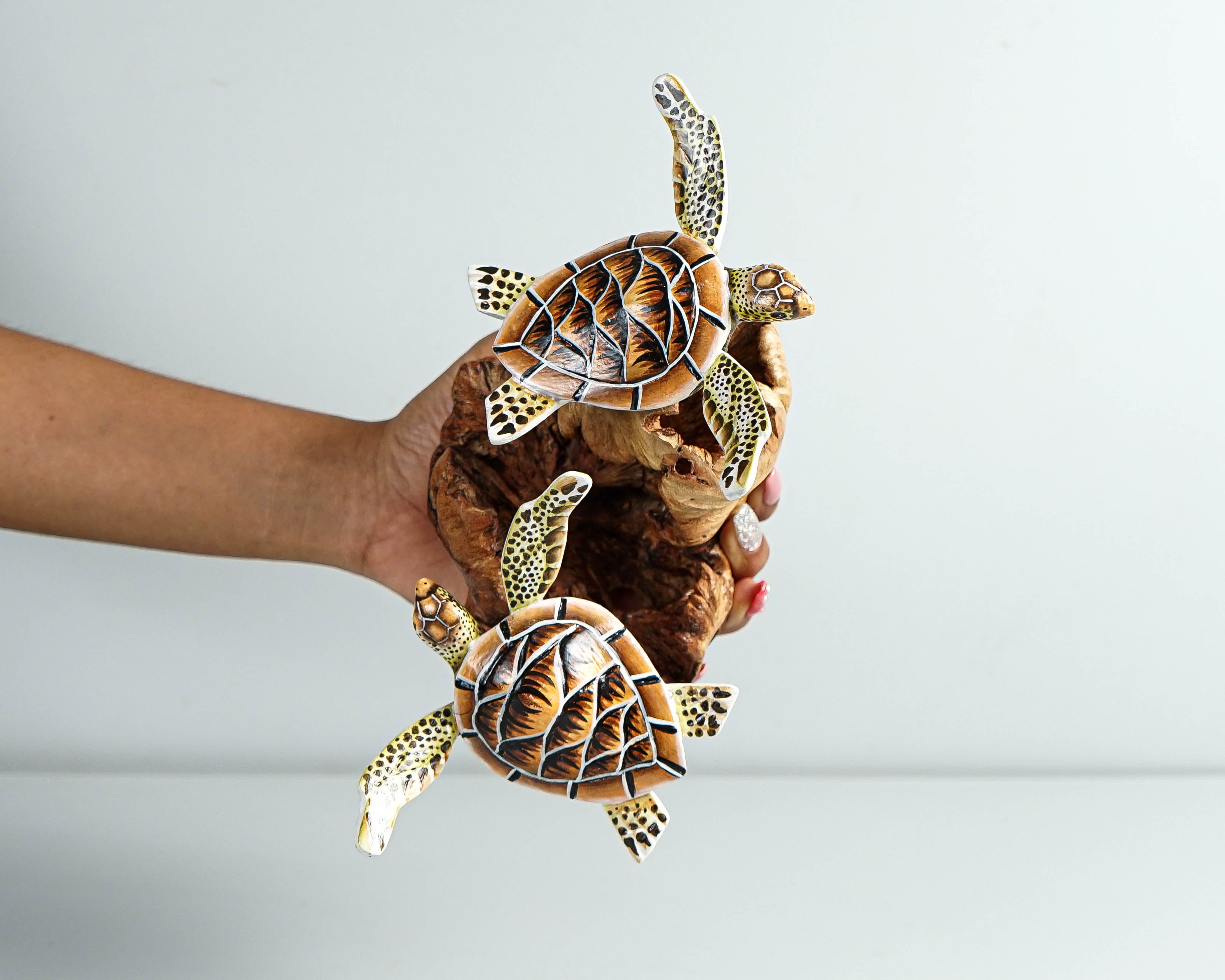 Wall Hanging Turtle Statue, Wooden Sculpture, Nature, Couple Sculpture, Coral Reef, Living Room Decor, Love, Couple Gift, Engagement Gift