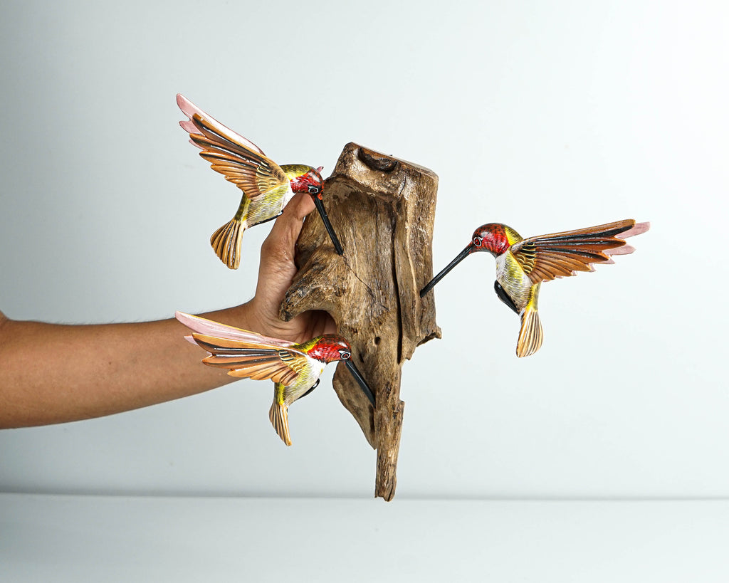 Hummingbird Wall Decor, Hanging Statue, Family, Bird on a Tree, Unique Sculpture, Colibri, Wall Decor, Family Decor, Gift for Mother