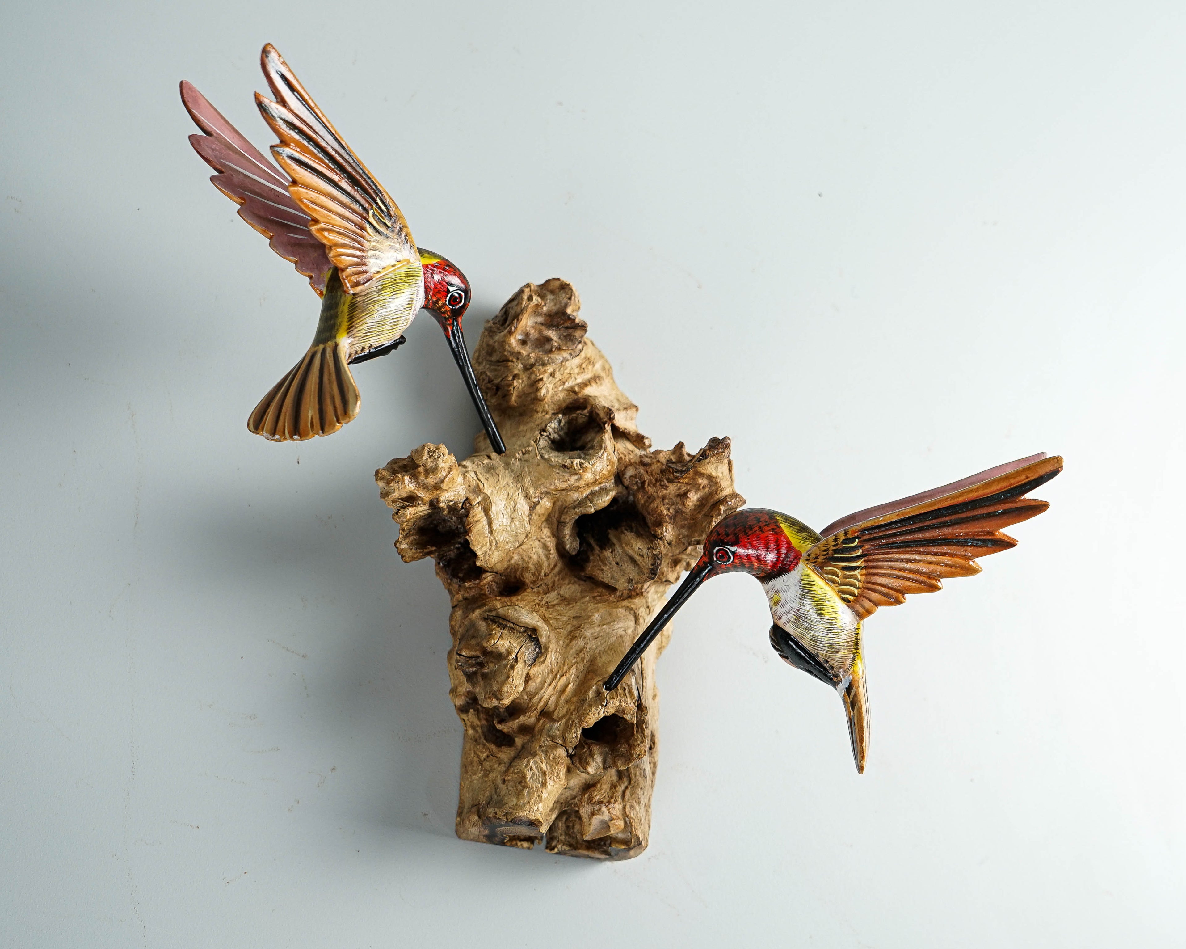 Hummingbird Wall Decor, Wall Art, Couple, Painted, Romantic, Hanging Statue, Handmade Sculpture, Colibri, Room Decor, Gift for Girlfriend