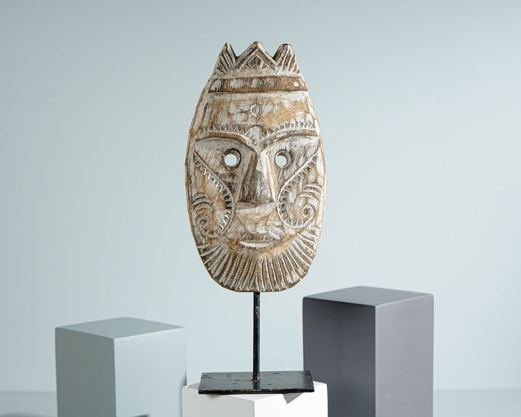 Mask of Timor Wall Decor, Mask on Stand, Ceremonial Statue, Sculpture, Traditional Art, Home Decoration, Halloween Decor, Appreciated Gift