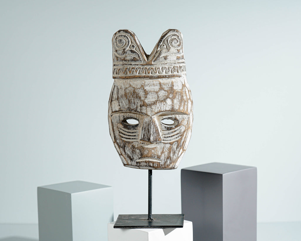 Wooden Traditional Mask, Ceremonial Statue, Hand Carved, Wood Carving, Wall Decor, Unique Sculpture, Interior Decor, Special Gift