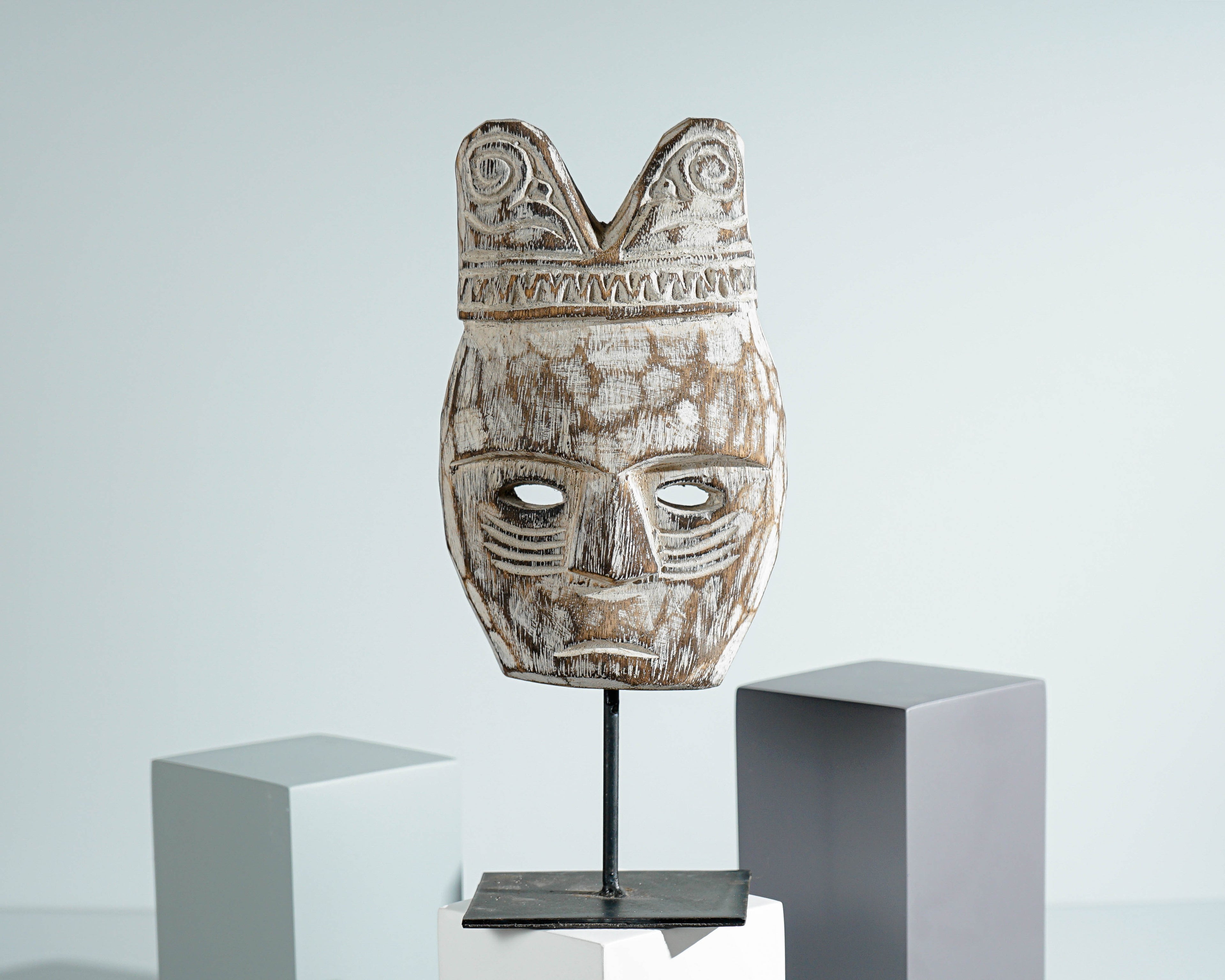 Wooden Traditional Mask, Ceremonial Statue, Hand Carved, Wood Carving, Wall Decor, Unique Sculpture, Interior Decor, Special Gift