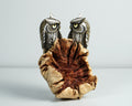 Couple Owl on a Tree Branch, Painted Figurine, Handmade, Colorful Statue, Wooden Ornament, Unique Sculpture, Wedding Gift, Gift for Wife