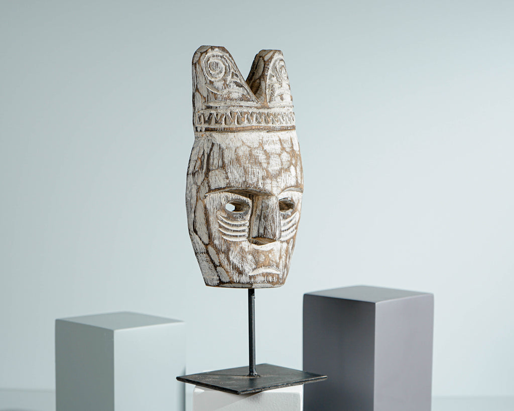 Wooden Traditional Mask, Ceremonial Statue, Hand Carved, Wood Carving, Wall Decor, Unique Sculpture, Interior Decor, Special Gift