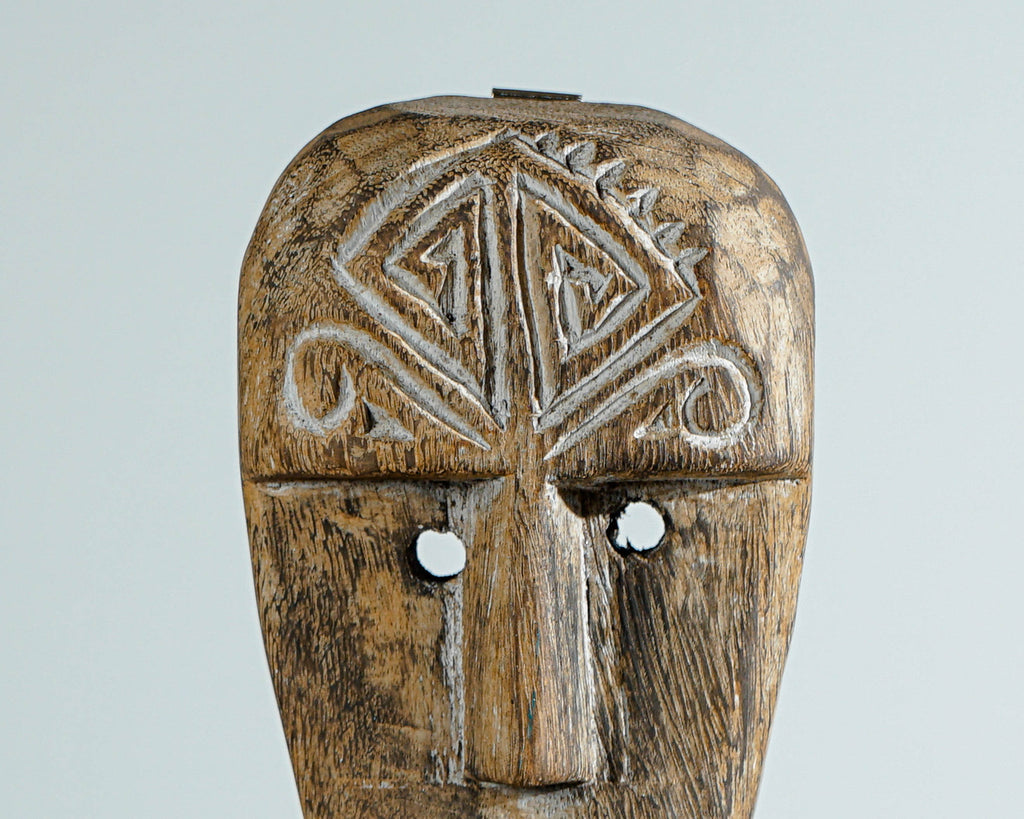 Timor tribal Mask, Wall Art, Antique, Primitive, Hanging Statue, Sculpture, Wood Carving, Boho Decor, Halloween Decor, Teacher Gift