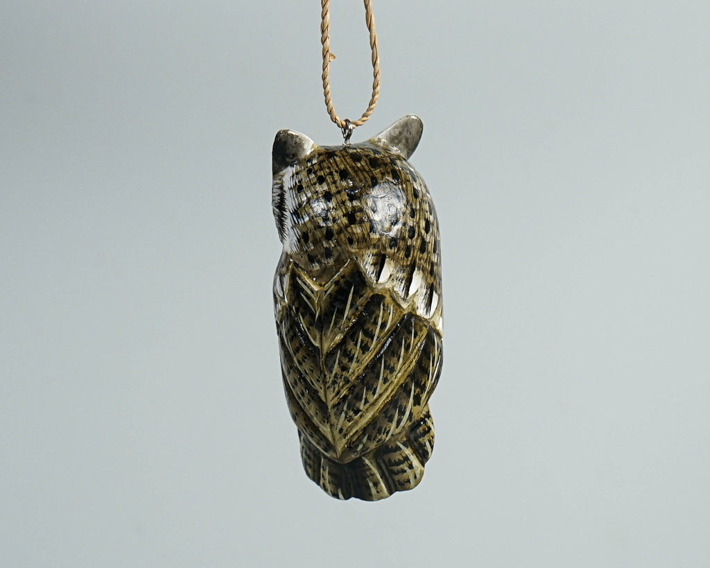 Eagle Owl Decoration,  Hanging Sculpture, Painted Sculpture, Handcrafted, Wood Carving, Bird, Wall Decor, Interior Decor, Gift for Him